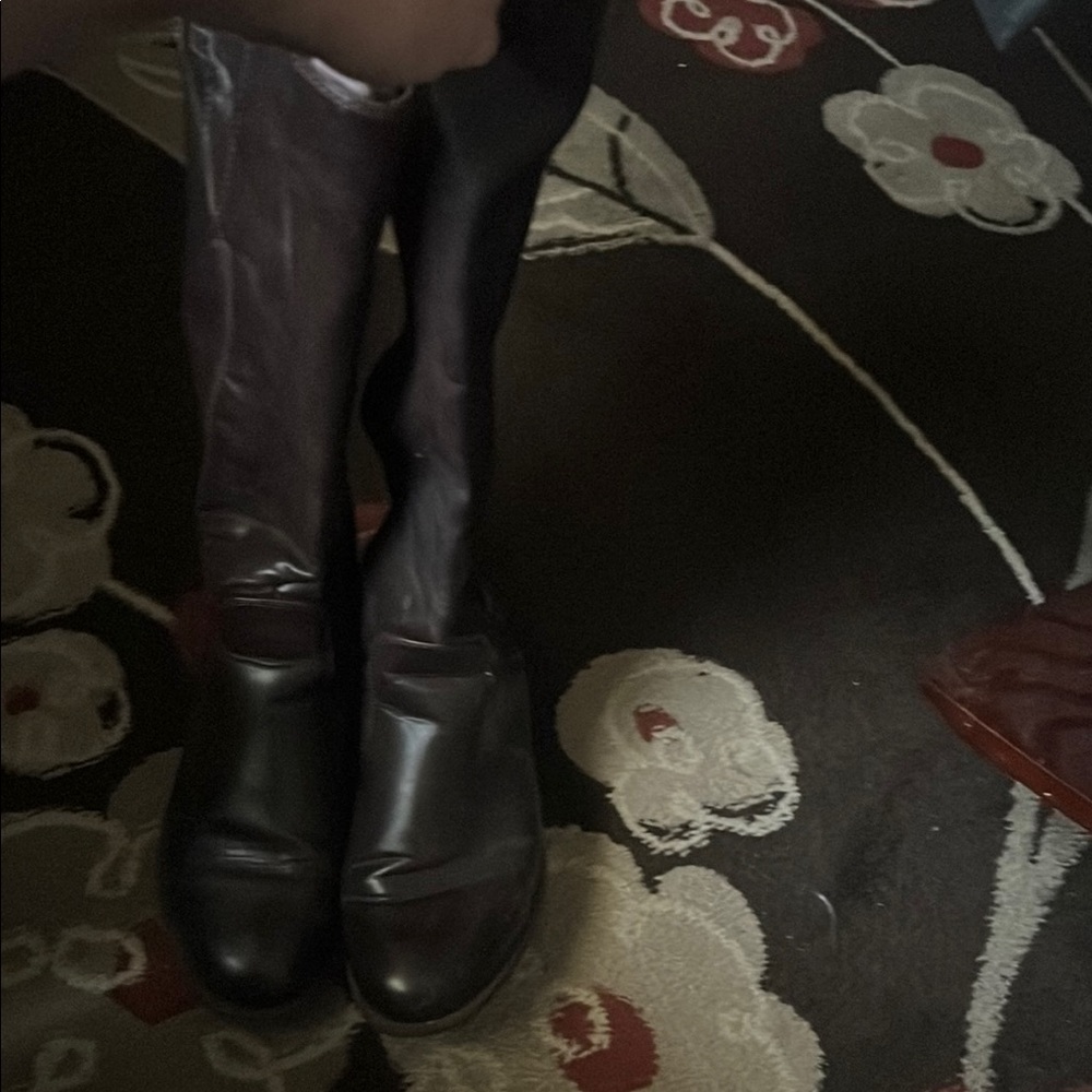 Dark Brown Faux Leather Knee-High Boots